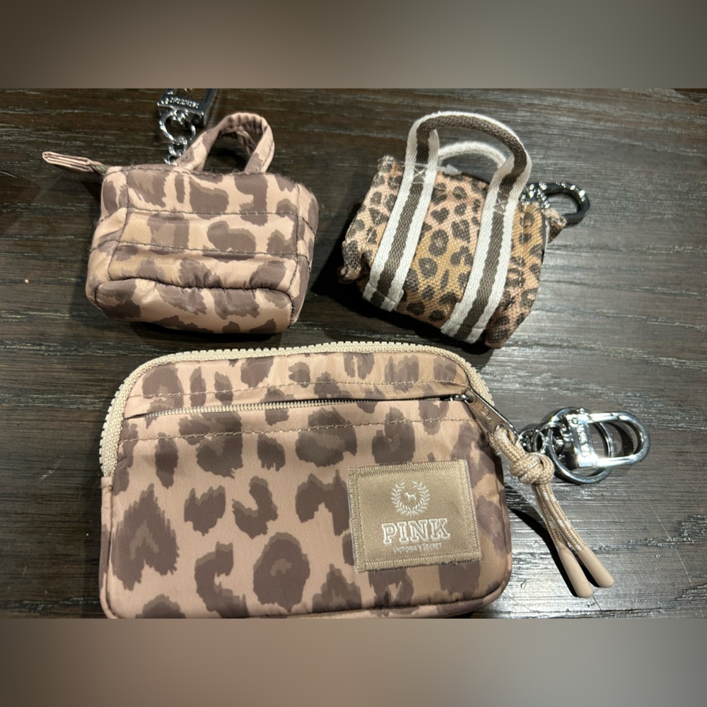 Victoria's Secret Pink Leopard Key & Card Holders